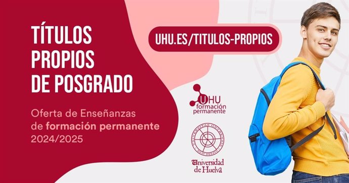 Cartel informativo de la preinscripción y matrícula para los Títulos Propios de la UHU.