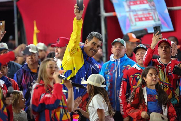 Archivo - El presidente de Venezuela, Nicolás Maduro, celebrando el resultado de las elecciones del 28 de julio de 2024