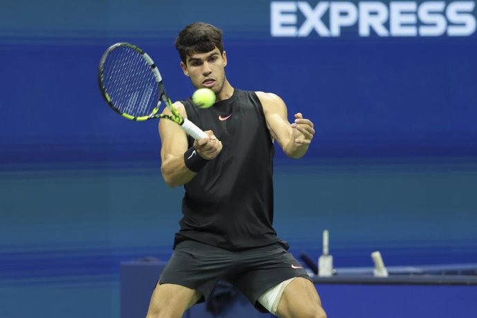 Carlos Alcaraz of Spain during day 4 or the 2024 US Open, Grand Slam tennis tournament on 29 August 2024 at USTA Billie Jean King National Tennis Center in New York, United States - Photo Jean Catuffe / DPPI