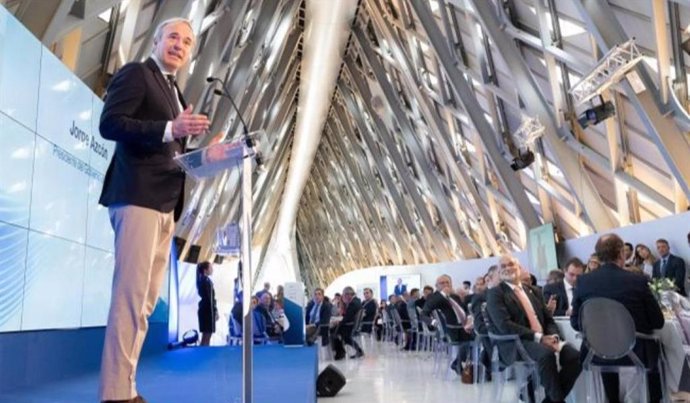 El presidente Azcón en la gala de 2023 celebrada en el Mobility  City de Zaragoza