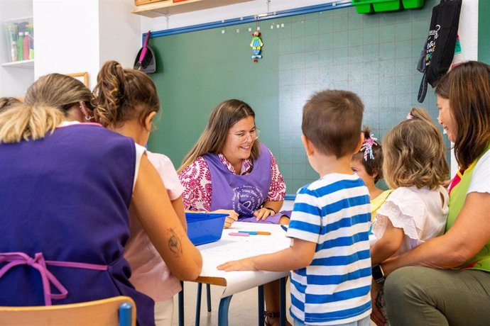 Una clase de un centro educativo de Mairena con niños de Infantil.