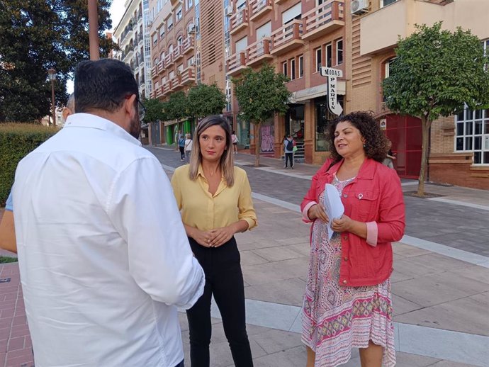 La portavoz del PSOE-A y parlamentaria andaluza por Huelva, María Márquez, este lunes en rueda de prensa.