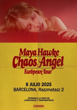 Cartel del concierto de Maya Hawke en Barcelona en 2025