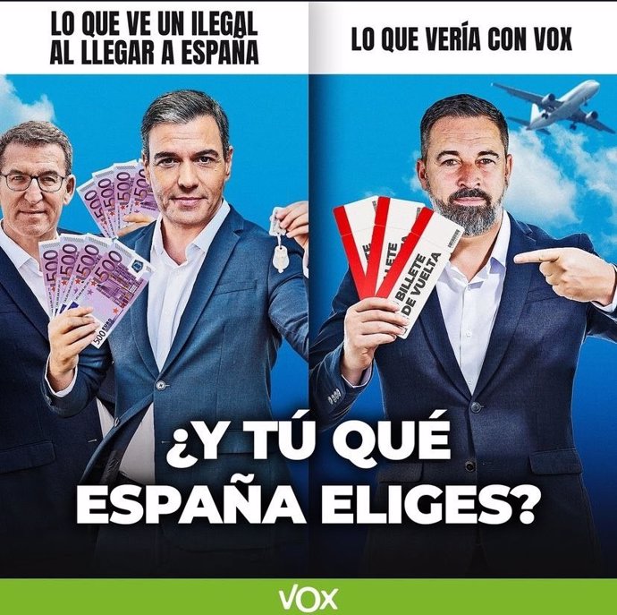 VOX lanza la iniciativa "Billete se Vuelta" para frenar la posible traída de inmigrantes ilegales a Huesca