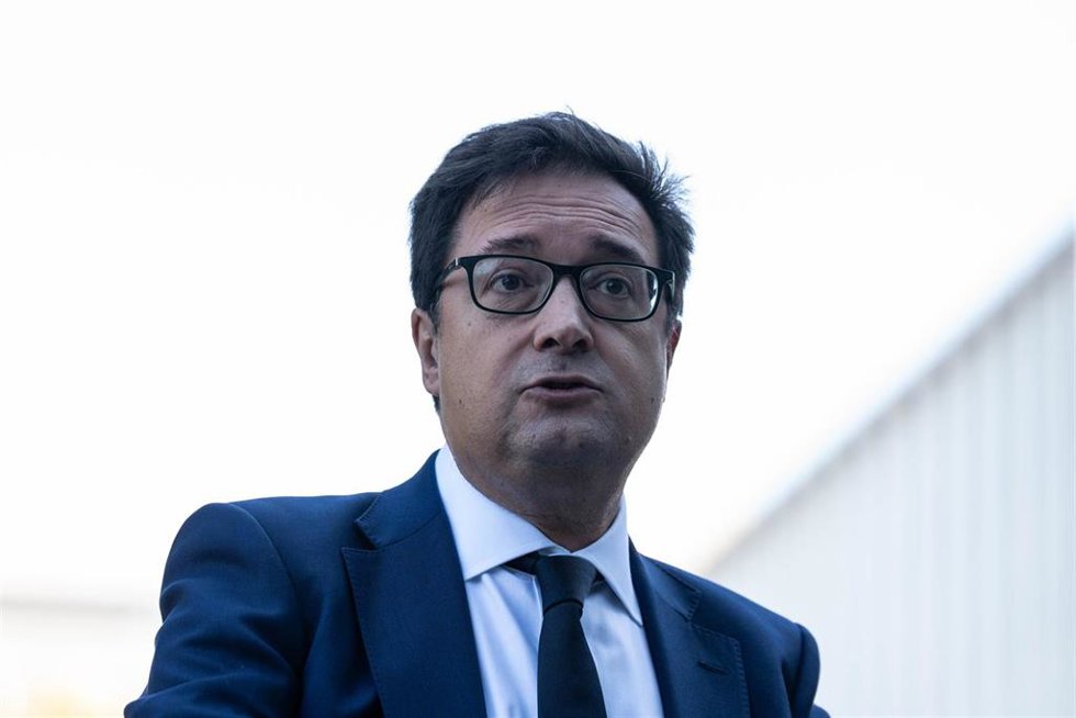 El ministro para la Transformación Digital y de la Función Pública, Óscar López,  durante el acto de toma de posesión de los altos cargos del Ministerio para la Transformación Digital y de la Función Pública, en la sede del Ministerio, a 27 de septiembr