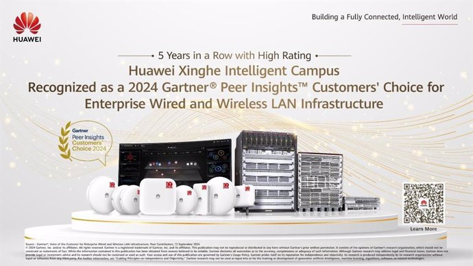 Huawei peer-recognized as a 2024 Gartner Peer Insights Customers' Choice for Enterprise Wired and Wireless LAN Infrastructure