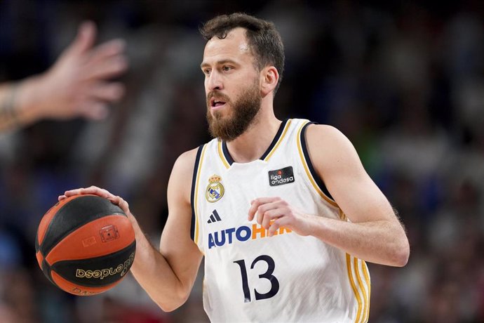 Archivo - Sergio Rodriguez of Real Madrid in action during the Spanish League, Liga ACB Endesa Final 2, basketball match played between Real Madrid and UCAM Murcia at Wizink Center pavilion on June 10, 2024, in Madrid, Spain.