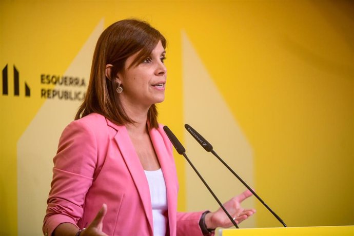 La secretaria general adjunta de ERC, Marta Vilalta, en rueda de prensa desde la sede del partido en Barcelona (Catalunya), a 9 de septiembre de 2024