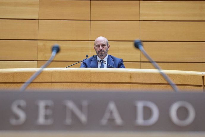 Archivo - Arxiu - El president del Senat, Pedro Rollán, durant una sessió de Control en el Senat, a 7 de maig del 2024, a Madrid (Espanya).   