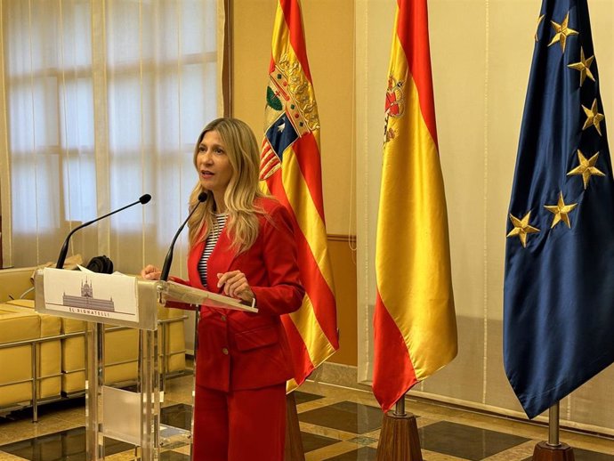 La vicepresidenta del Gobierno de Aragón, Mar Vaquero, en el Edificio Pignatelli.