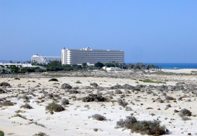 Complejo hotelero de Riu, en primera línea, el Oliva Beach, en la isla de Fuerteventura