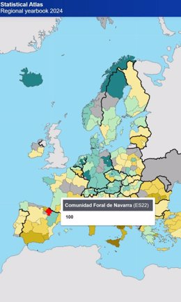 Datos de empleabilidad de egresados y egresadas de FP en la Comunidad Foral, según Eurostat.