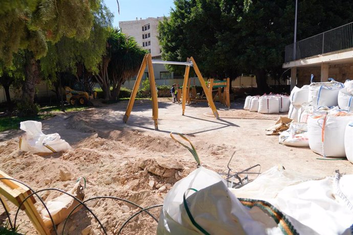 Obras en el parque de Sa Quarentena de Palma.