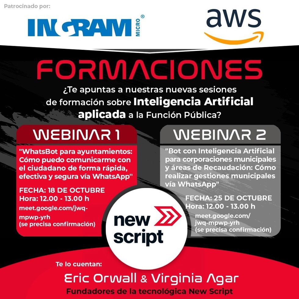 Cartel informativo sobre los dos webinarse de Ingram Micro Cloud y Amazon Web Services (AWS).