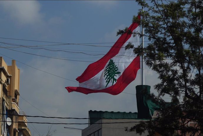 Imagen de archivo de una bandera de Líbano