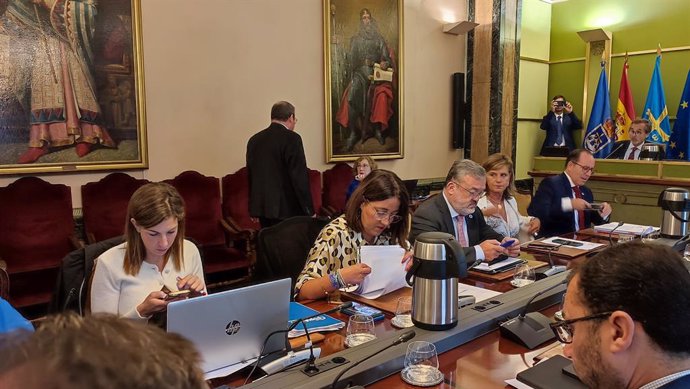 La concejala de Festejos del Ayuntamiento de Oviedo, Covadonga Díaz, en el pleno.