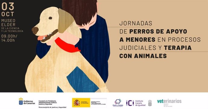 Cartel de las jornadas sobre terapia de animales con menores en procesos judiciales