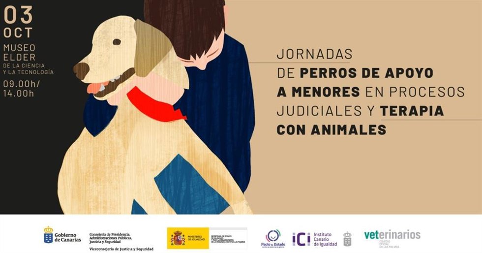 Cartel de las jornadas sobre terapia de animales con menores en procesos judiciales