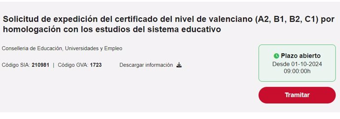 La Generalitat registra 4.000 solicitudes en tres horas para obtener el certificado automático de valenciano