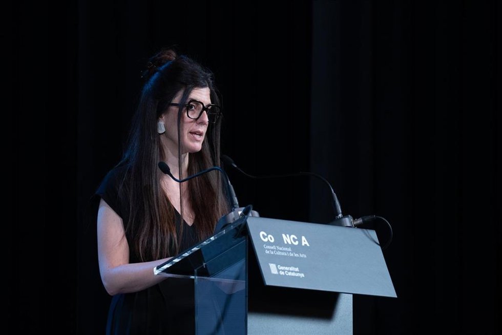 Archivo - La compositora Raquel García-Tomás interviene durante el acto de entrega de los Premis Nacionals de Cultura 2024, en el Casino L'Aliana del Poblenou, a 30 de mayo de 2024