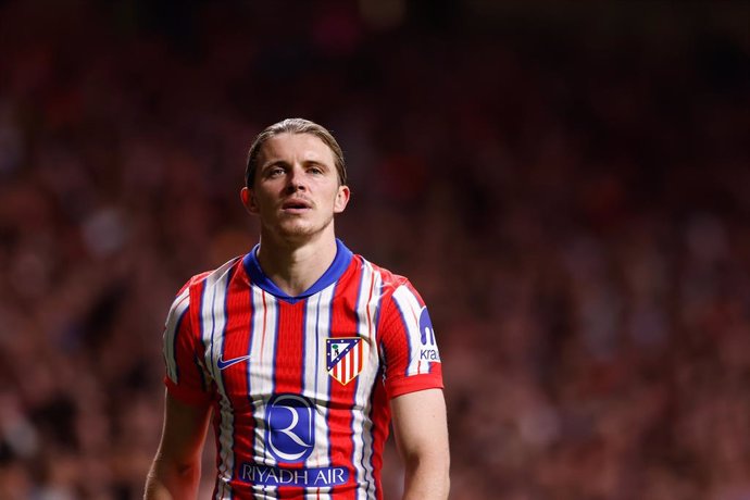 Conor Gallagher of Atletico de Madrid looks on during the Spanish League, LaLiga EA Sports, football match played between Atletico de Madrid and Real Madrid at Civitas Metropolitano stadium on September 29, 2024, in Madrid, Spain.