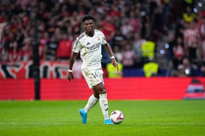 Aurélien Tchouameni durante un partido del Real Madrid