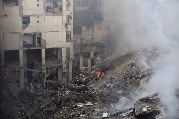 Bomberdeo israelí en los suburbios de Beirut, en Líbano