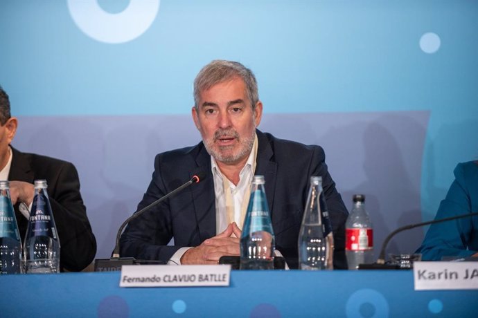 El presidente de Canarias, Fernando Clavijo, en una intervención ante la Conferencia de Regiones Periféricas y Marítimas que se celebra en Malta