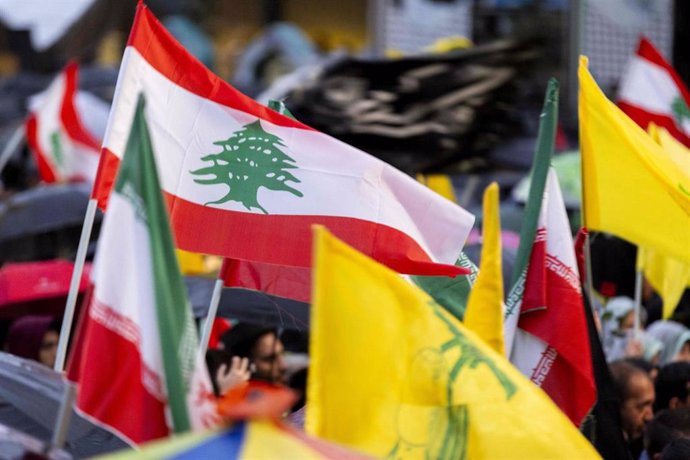 Manifestación de apoyo a Hezbolá en Teherán, capital de Irán