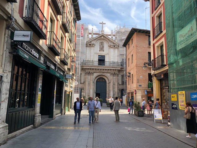 La iglesia de la Vera Cruz después del derrumbe de su cúpula.