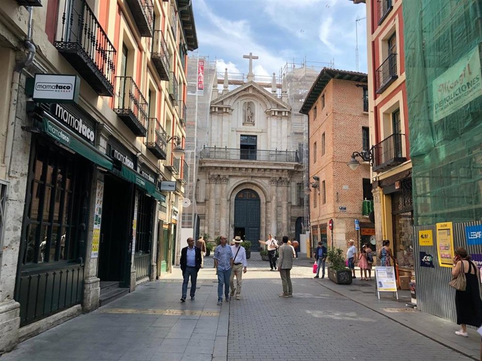 La iglesia de la Vera Cruz después del derrumbe de su cúpula.