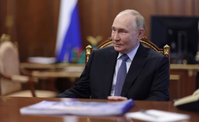 October 1, 2024, Moscow, Moscow Oblast, Russia: Russian President Vladimir Putin, listens during a face-to-face meeting with Energy Minister Sergei Tsivilev, at the Kremlin, October 1, 2024 in Moscow, Russia.