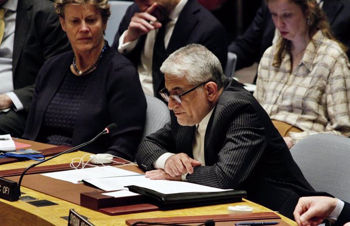 Archivo - April 14, 2024, New York City, New York: (NEW) Security Council Meeting:ÃÂ The situation in the Middle East. April 14, 2024, United Nations, New York, USA: Saeed Iravani, Permanent Mission of the Islamic Republic of Iran to the United Nations s