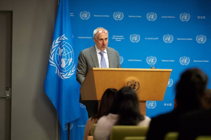 September 11, 2024, New York, New York, USA: Stephane Dujarric Spokesperson for the Secretary-General delivered Secratary General Antonio Guterres's statement on the 23rd anniversary of 9/11 at todays noon briefing.