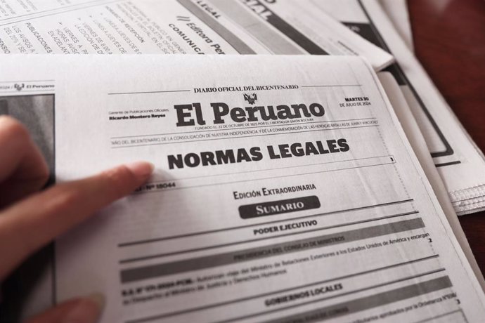 Cuadernillo de Normas Legales del Diario Oficial El Peruano (imagen referencial).