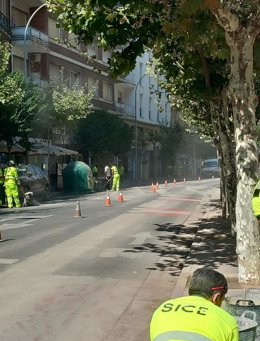 Archivo - Eliminación del carril bici de Avenida de Portugal en Logroño