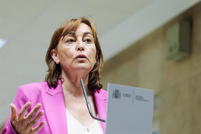 La consellera de Territorio de la Generalitat, Sílvia Paneque, durante una rueda de prensa tras una reunión, en la sede del Ministerio de Vivienda y Agenda Urbana, a 26 de septiembre de 2024, en Madrid (España)