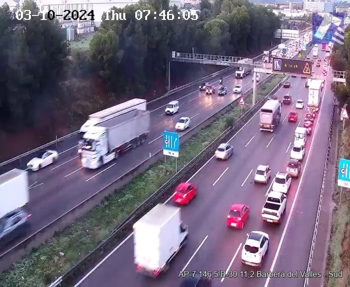 Imagen de las retenciones en la AP-7