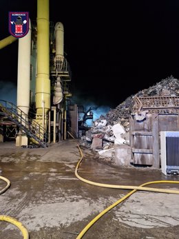 Imagen del lugar del incendio facilitada por los Bomberos del Ayuntamiento de Murcia