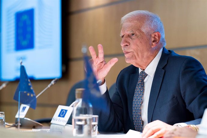 El Alto Representante de Política Exterior de la UEl, Josep Borrell, durante una rueda de prensa en Madrid