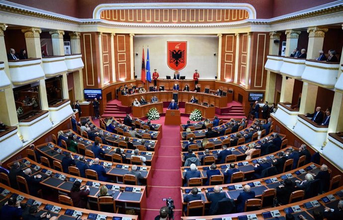 Archivo - Imagen de archivo del Parlamento de Albania. 