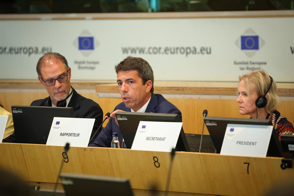 Mazón en la presentación del dictamen en el Comité de las Regiones