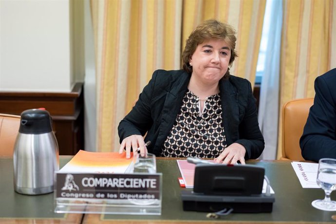 La presidenta interina del Consejo de Administración de la Corporación RTVE, Concepción Cascajosa, en la Comisión Mixta de Control Parlamentario de la Corporación RTVE y sus Sociedades, en el Congreso de los Diputados, a 12 de septiembre de 2024, en Madri