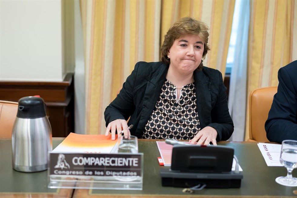 La presidenta interina del Consejo de Administración de la Corporación RTVE, Concepción Cascajosa, en la Comisión Mixta de Control Parlamentario de la Corporación RTVE y sus Sociedades, en el Congreso de los Diputados, a 12 de septiembre de 2024, en Mad