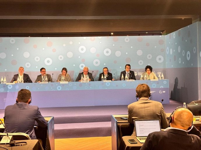 La directora general de Relaciones Institucionales y con el Parlament, Xesca Ramis, interviene en la la Comisión de las Islas en el marco de la Conferencia de Regiones Periféricas y Marítimas de Europa.