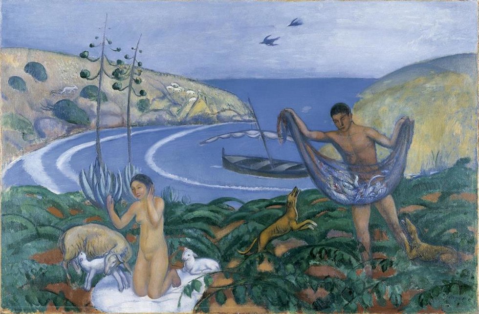 Joaquim Sunyer. Mediterrnia, 1910-1911. Óleo sobre lienzo, 85,5 x 130 cm. Colección Carmen Thyssen.