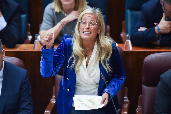 La diputada del Partido Popular en la Asamblea de Madrid, Rocío Albert López-Ibor, durante una sesión plenaria en la Asamblea de Madrid, a 3 de octubre de 2024, en Madrid (España). El incentivo fiscal del 20% para inversores extranjeros que se establezcan