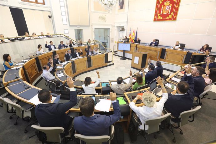 Instant en el qual s'ha votat la moció per la qual la Diputació d'Alacant se suma a la petició de nul·litat dels sumaris judicials contra Miguel Hernández.