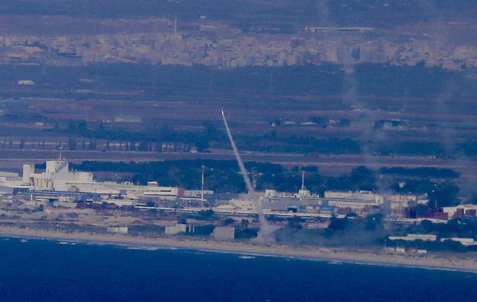 Lanzamiento de un misil antiaéreo israelí