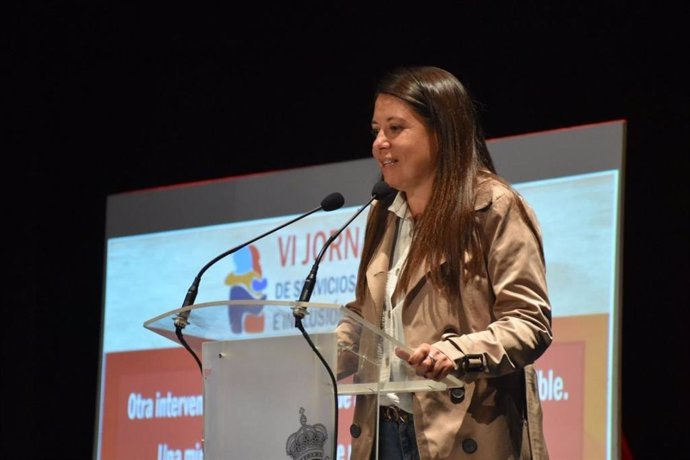 Bárbara García Torijano, durante la clausura de las VI Jornadas de Servicios Sociales e Inclusión Social que se han celebrado en Manzanares.